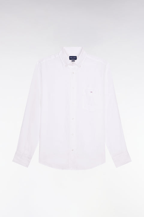 Chemise droite en lin blanc - Image 2