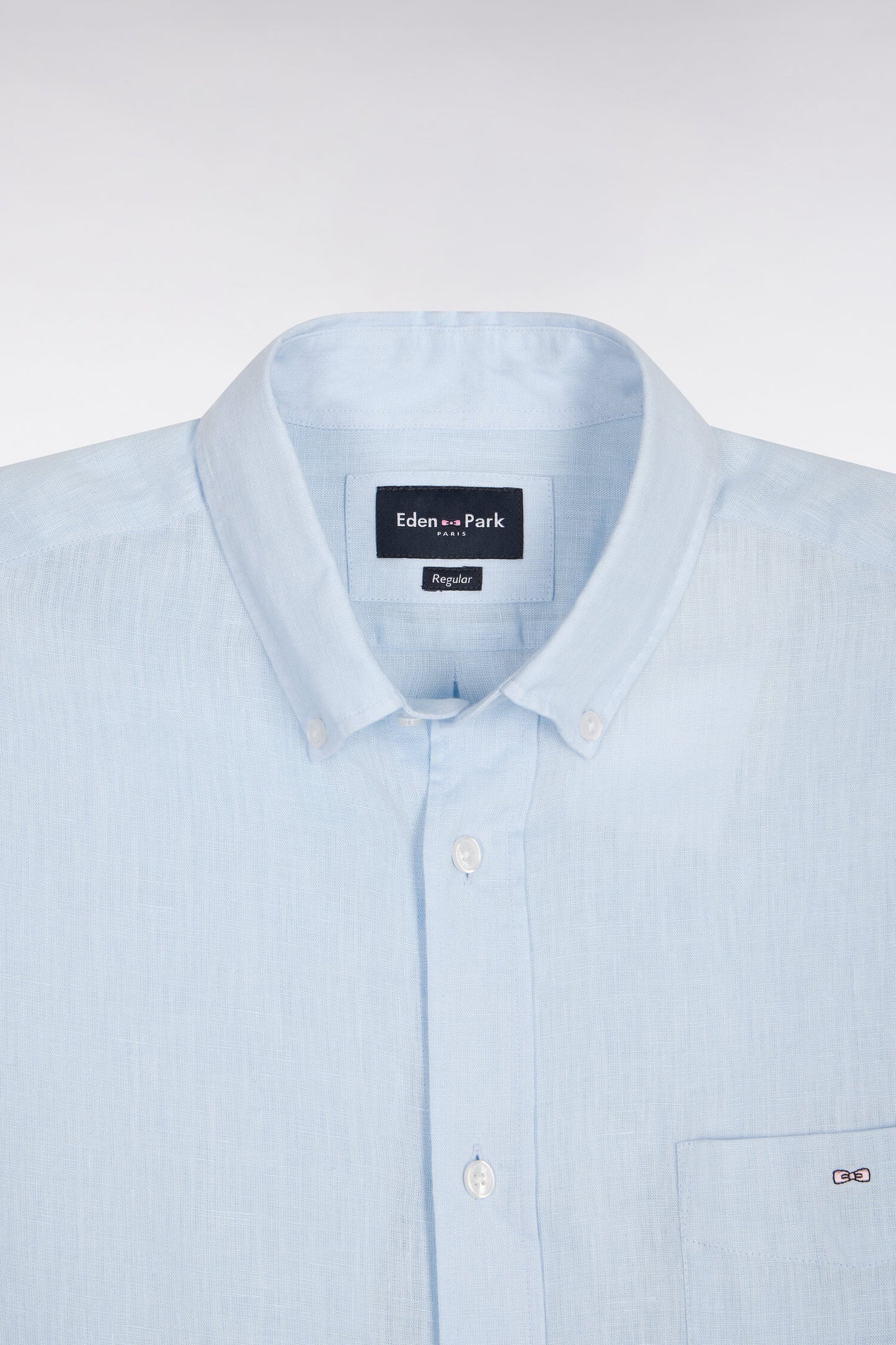 Straight sky blue linen shirt