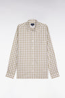 Chemise en coton à carreaux kaki