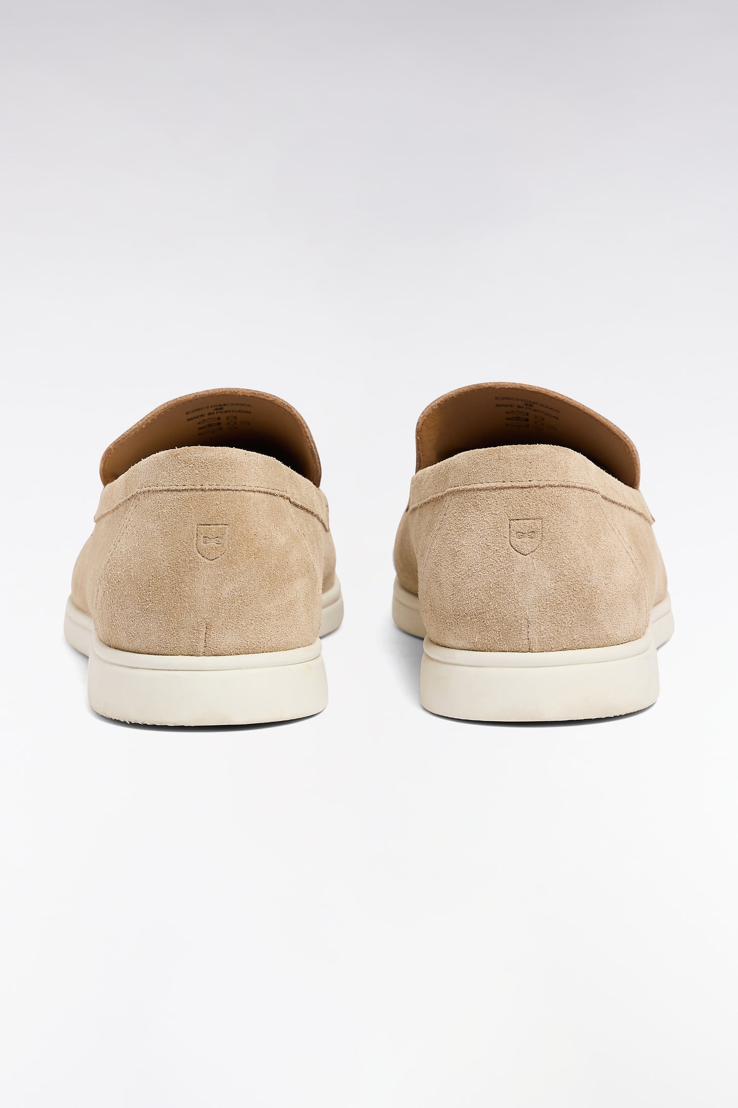 Beige suede split leather moccasins