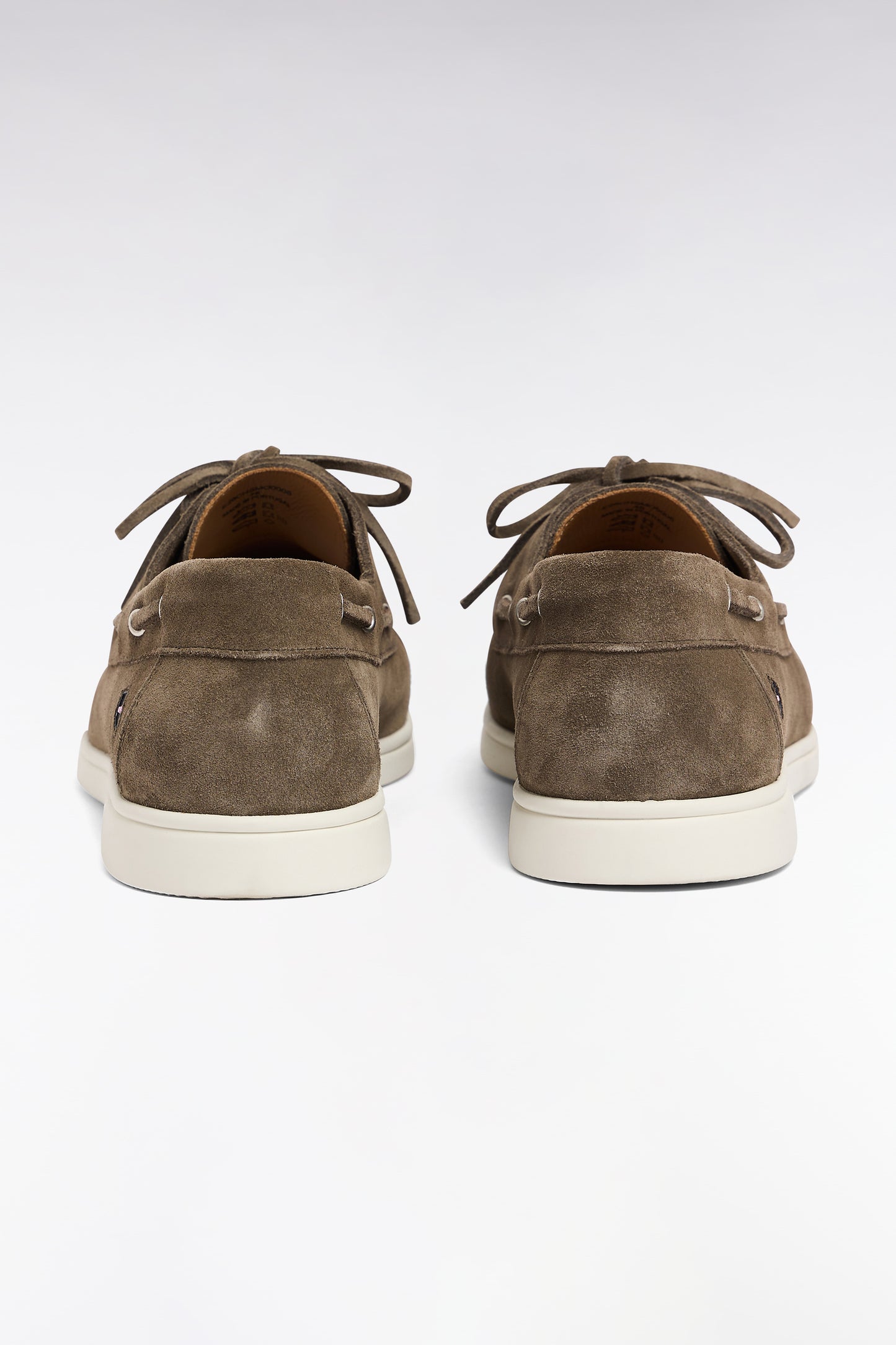 Gray suede leather boat shoes