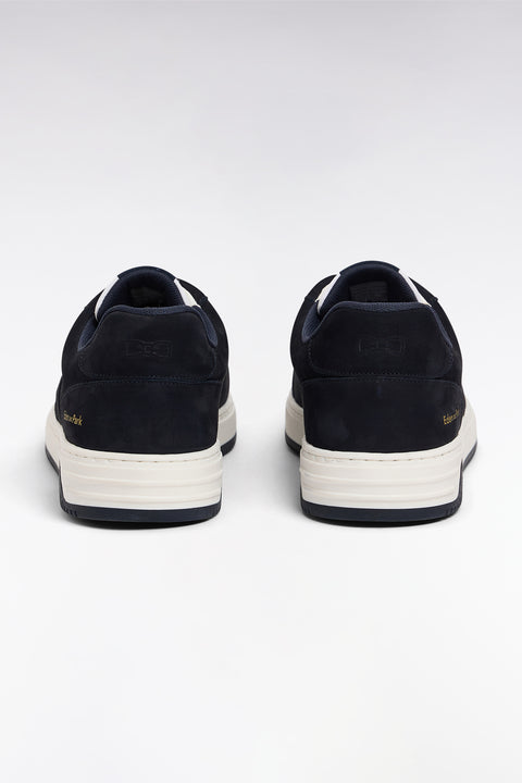 sneakers en cuir marine à semelles blanches - Image 2