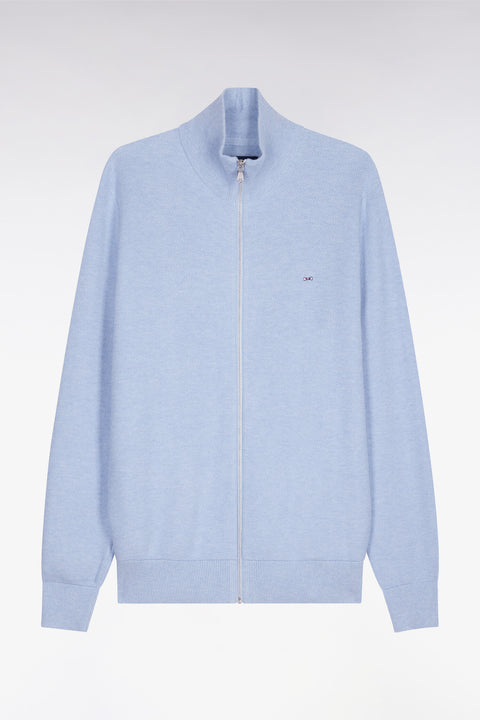 Cardigan zippé en coton ciel - Image 2