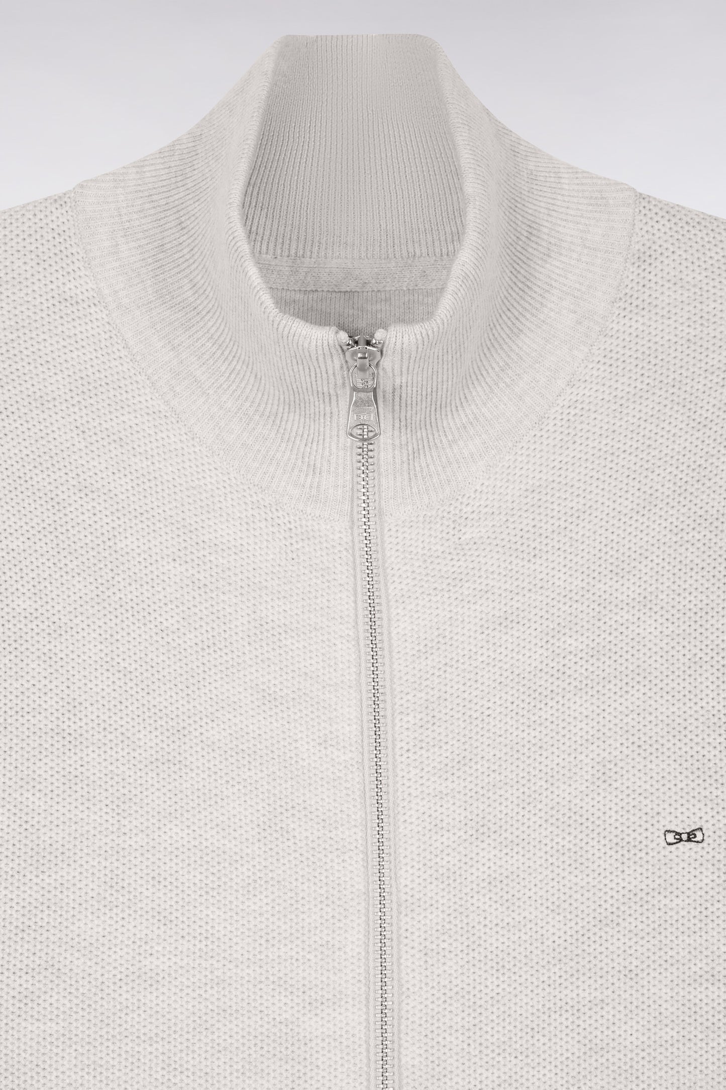 Light gray cotton zipped cardigan