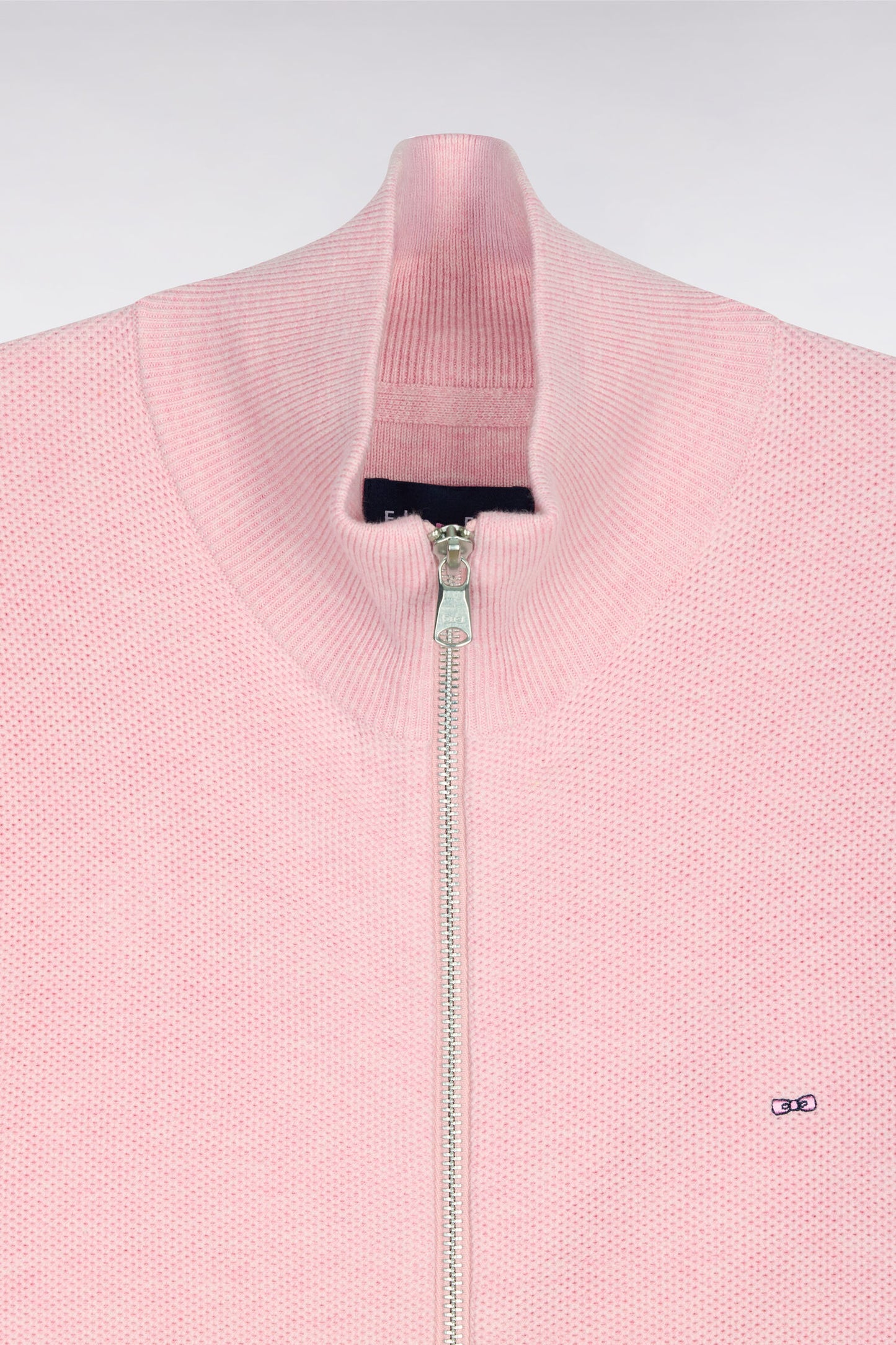 Pink cotton zipped cardigan