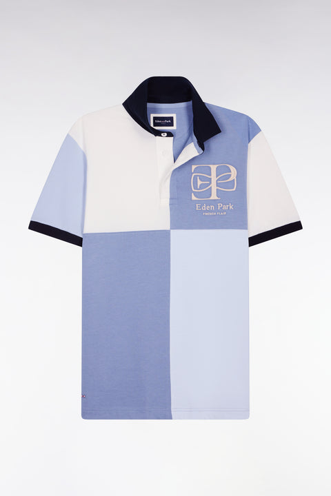 Maillot à manches courtes bleu découpes cadran et broderie coupe regular - Image 2