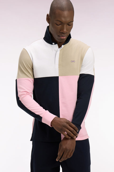 Maillot à manches longues en coton rose croisé - Image 1