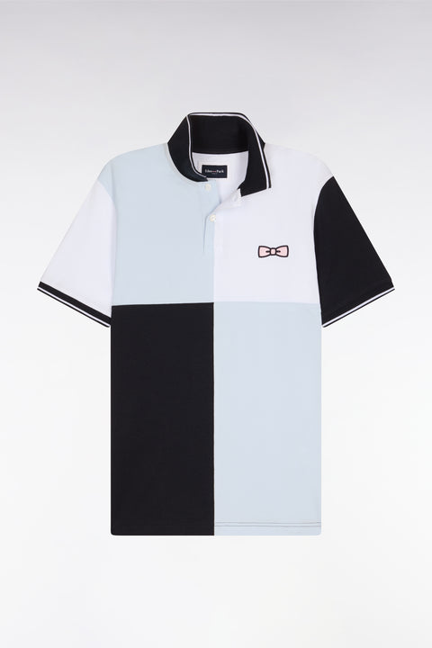 Polo à manches courtes en coton bleu ciel à cadrans coupe regular - Image 2