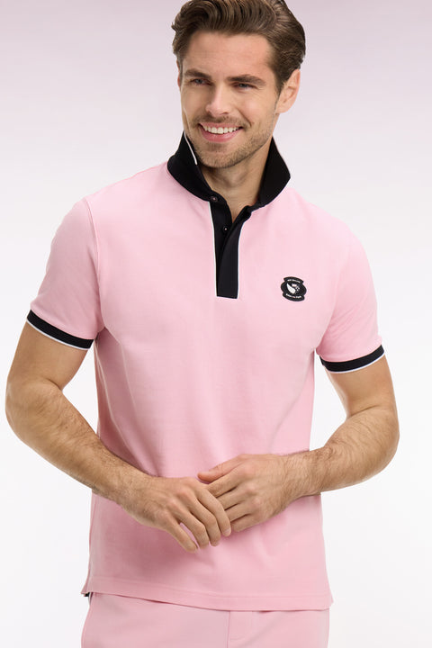 Polo à manches courtes en coton rose New Zealand - Image 1