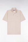 Polo à manches courtes en Oxford écru coupe regular