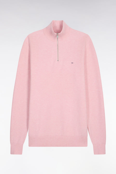 Pull col camionneur en coton rose - Image 2