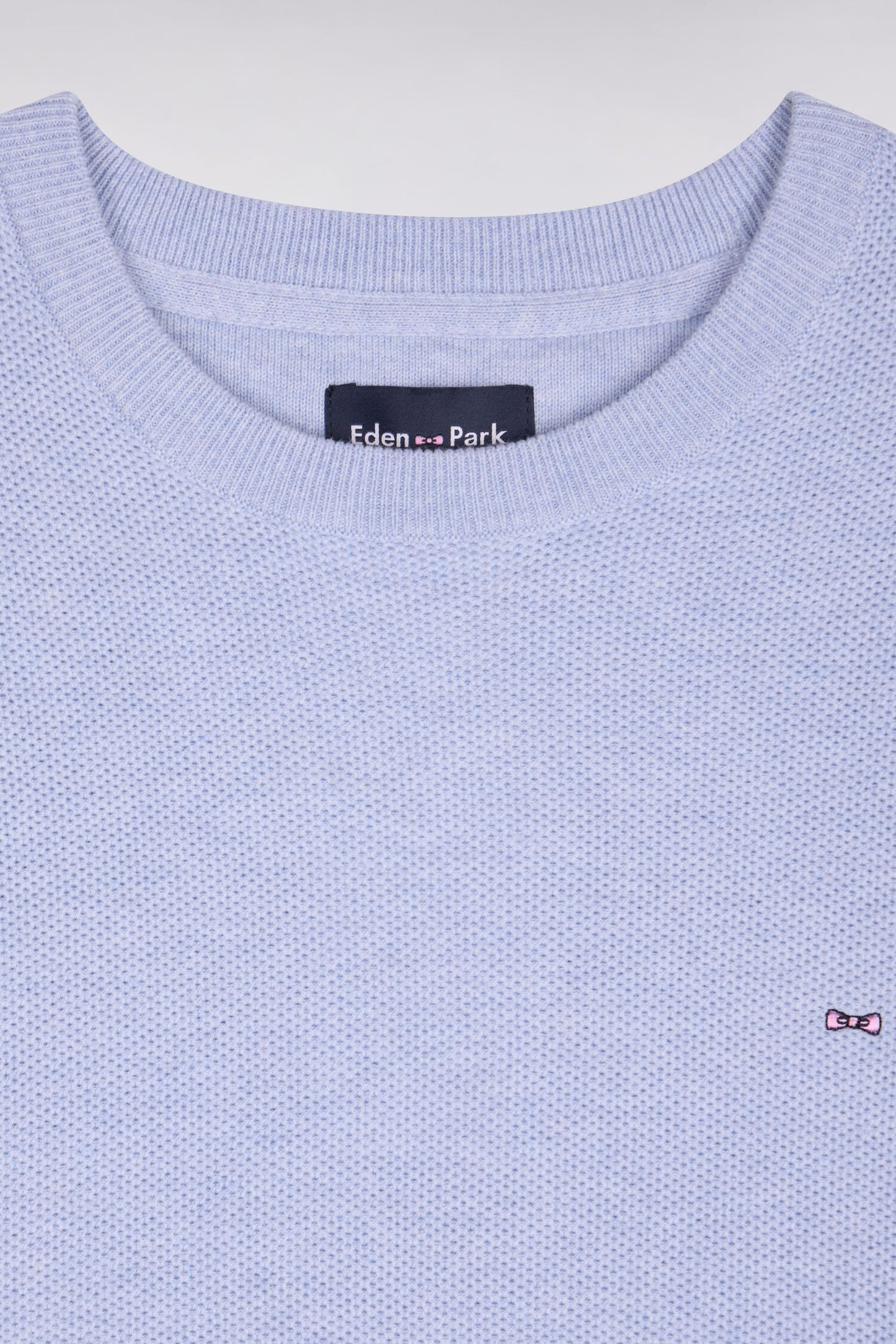 Sky cotton round-neck sweater
