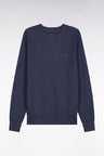 Pull col rond en coton bleu foncé