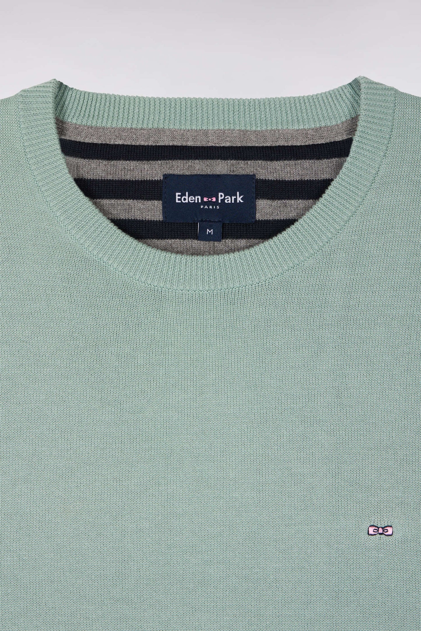 Pull col rond en coton vert d'eau