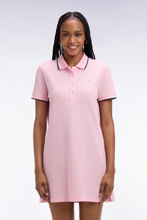 Robe polo en coton rose coupe droite - Image 3