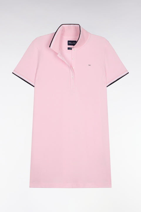 Robe polo en coton rose coupe droite - Image 2