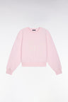 Sweatshirt en coton rose brodé coupe relaxed