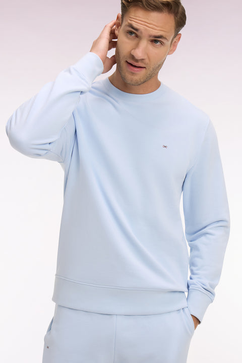 Sweatshirt uni en molleton coton bleu ciel - Image 1