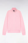 Sweatshirt zippé en molleton coton rose