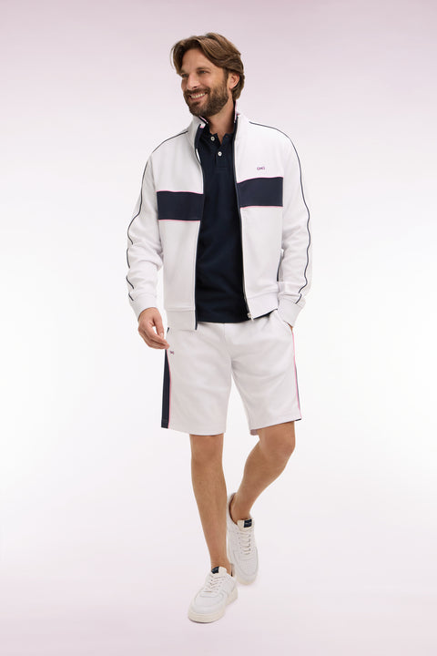 Sweatshirt zippé en molleton blanc - Image 1