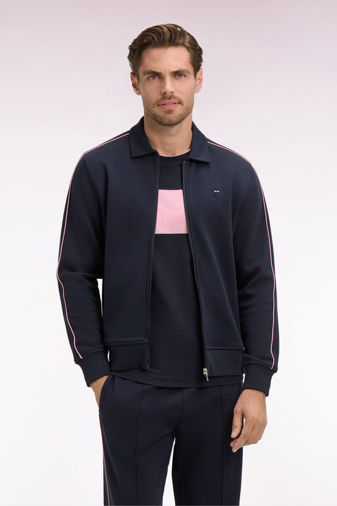 Sweatshirt blouson en molleton marine - Image 3