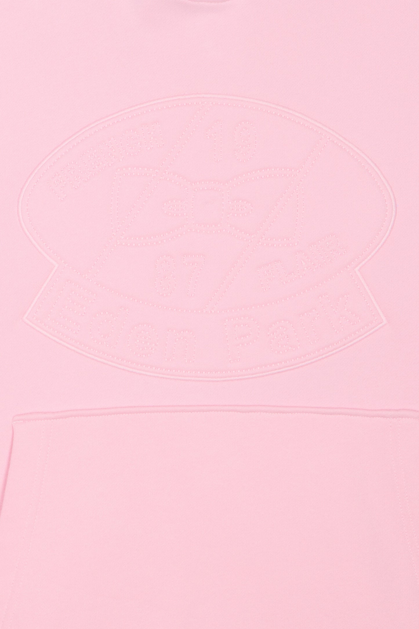 Sweatshirt à capuche en molleton coton rose brodé