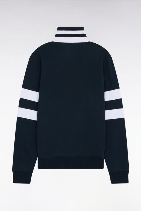 Sweatshirt col maillot en molleton marine coupe regular - Image 2