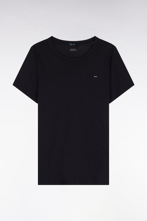 T-shirt à manches courtes en coton Pima marine col rond coupe regular - Image 2