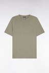 Khaki regular-fit short-sleeved lyocell and cotton T-shirt