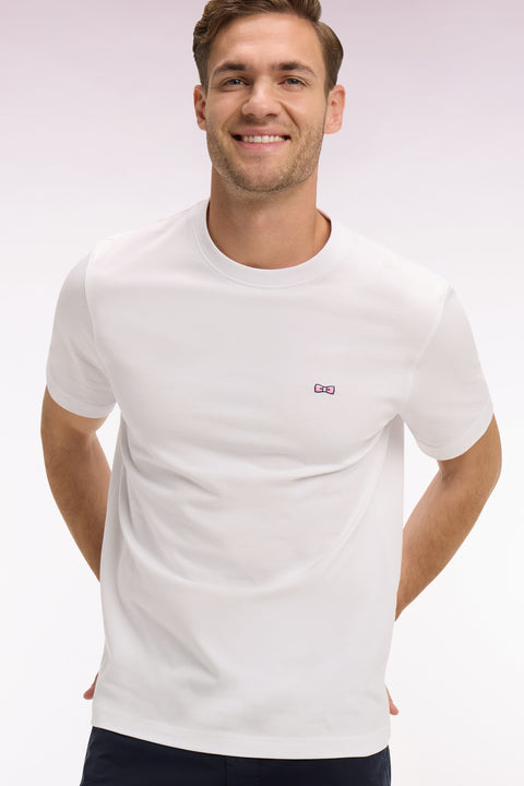 T-shirt à manches courtes blanc sérigraphié coupe regular - Image 1