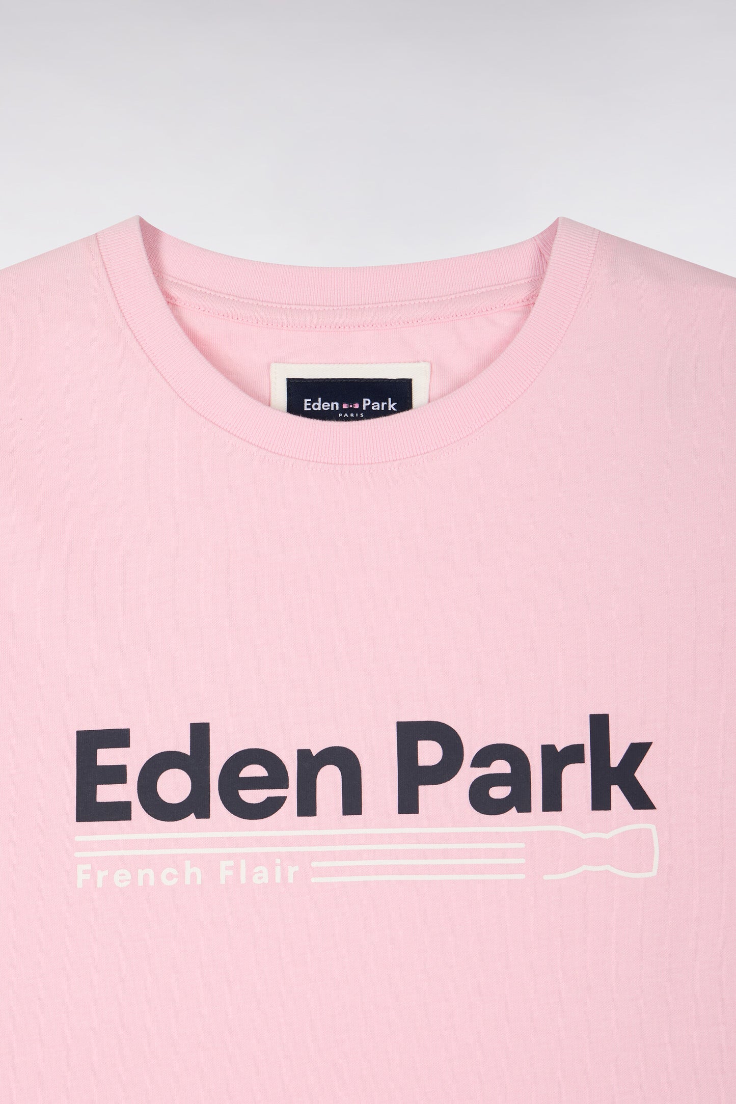 T-shirt à manches courtes en coton rose sérigraphie Eden Park coupe regular