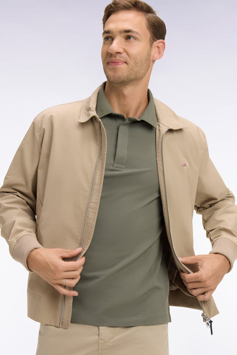 Blouson en nylon beige - Image 1