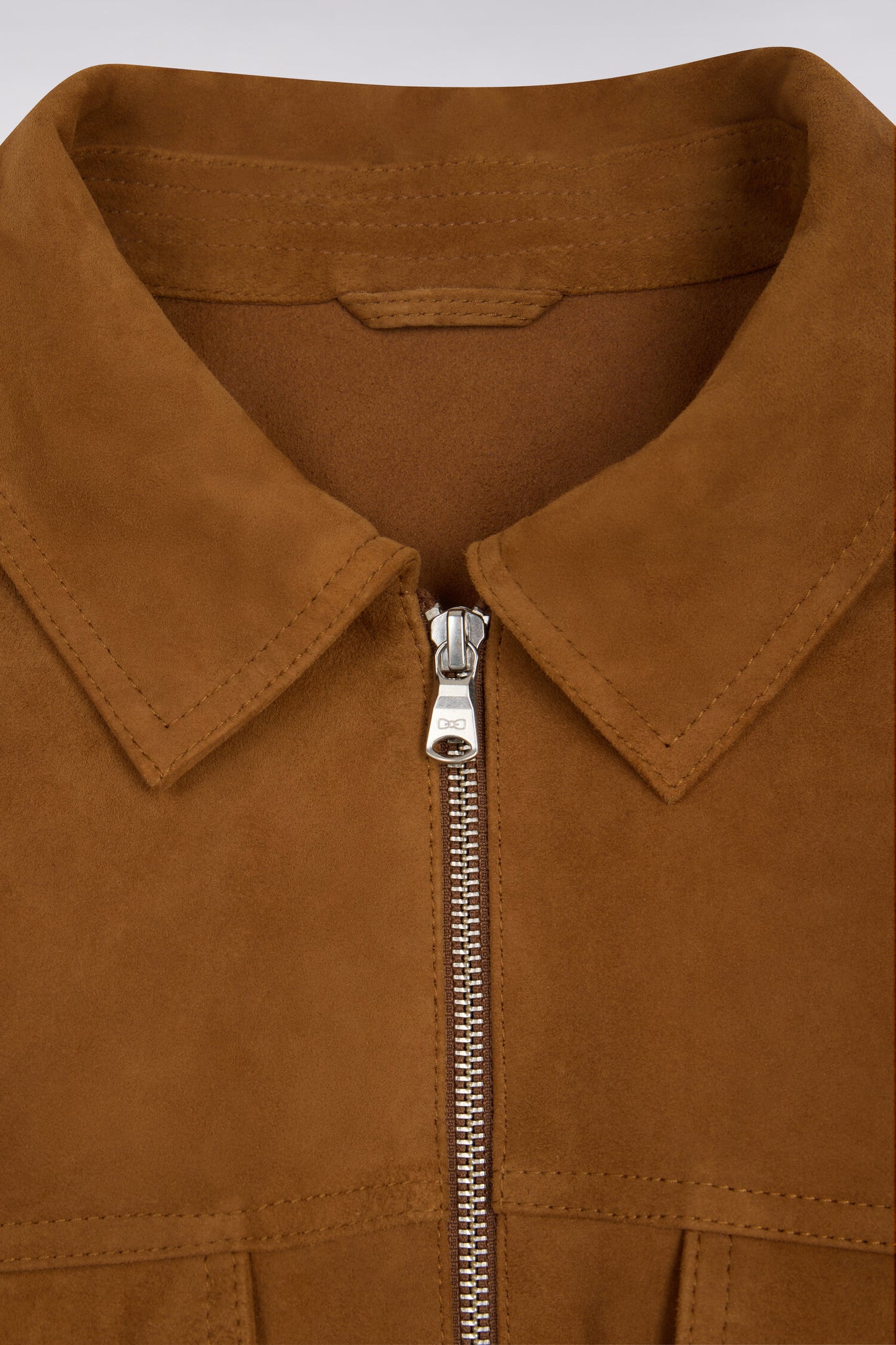 Blouson en daim velours marron