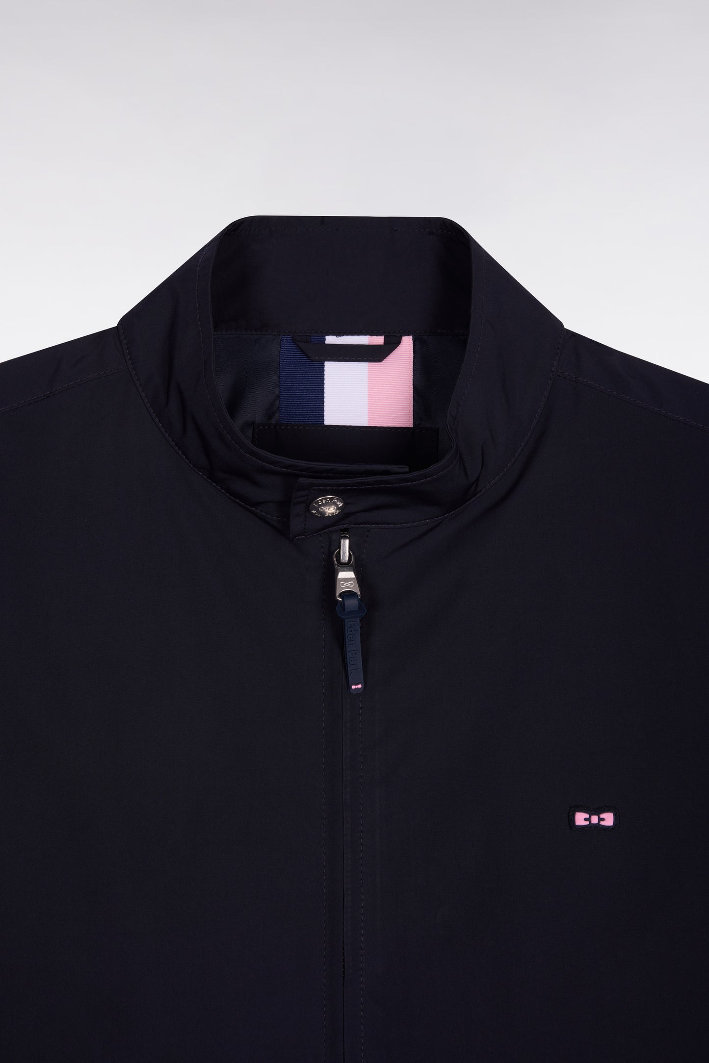 Navy nylon biker collar jacket