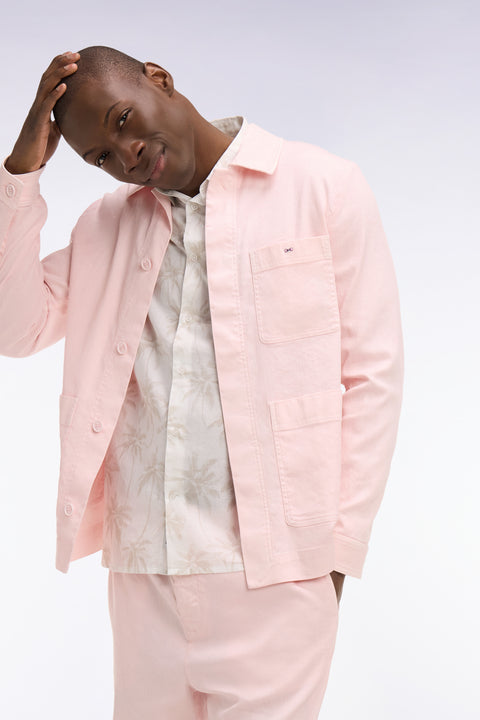 Surchemise en lin et coton rose - Image 1