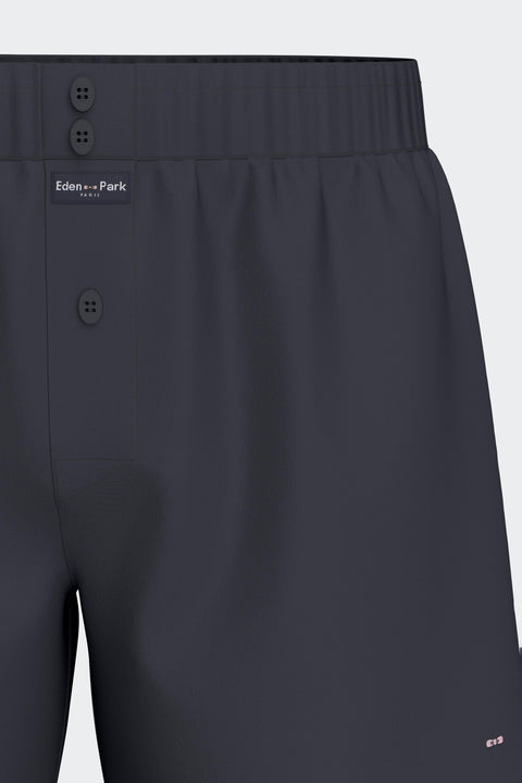 Navy cotton poplin boxer shorts - Image 2