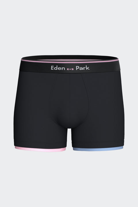 Navy stretch cotton jersey boxers with two-tone details - Image 1