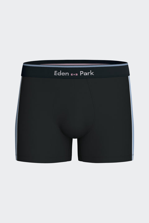 Boxer en jersey de coton stretch marine à découpes bleues - Image 1