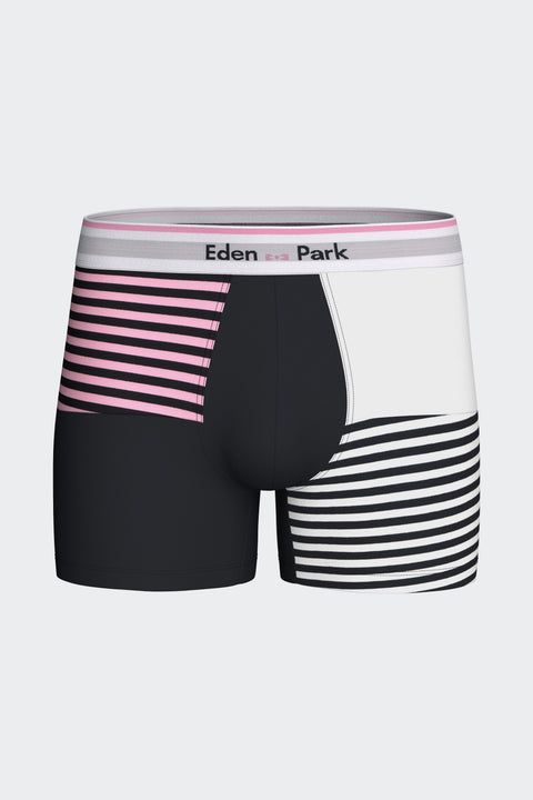 Boxer shorts in colorblock stretch cotton jersey - Image 1