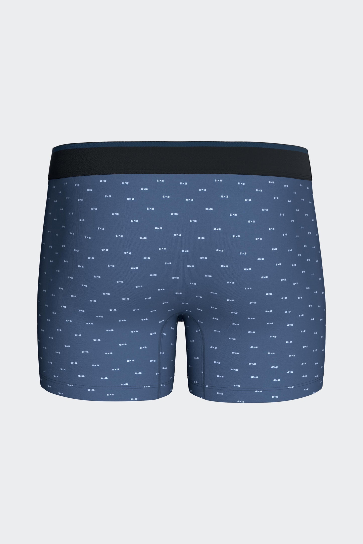 Pack of two boxers in plain blue stretch cotton jersey with micropatterns