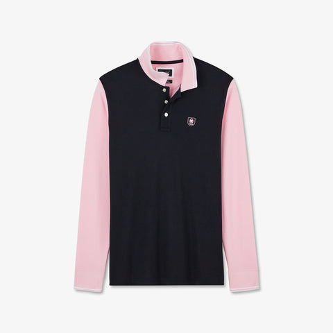 Long-sleeved colourblock polo shirt - Image 2