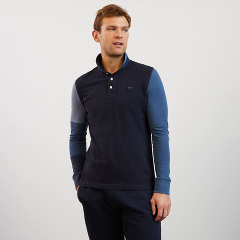 Long-sleeved colourblock polo shirt - Image 3