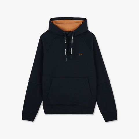 Dark blue hooded sweatshirt with flocked Eden Park details - Image 2