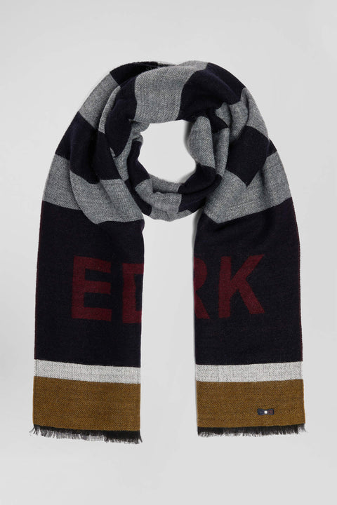 Navy blue striped scarf - Image 1