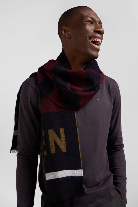 Burgundy striped scarf - Image 2