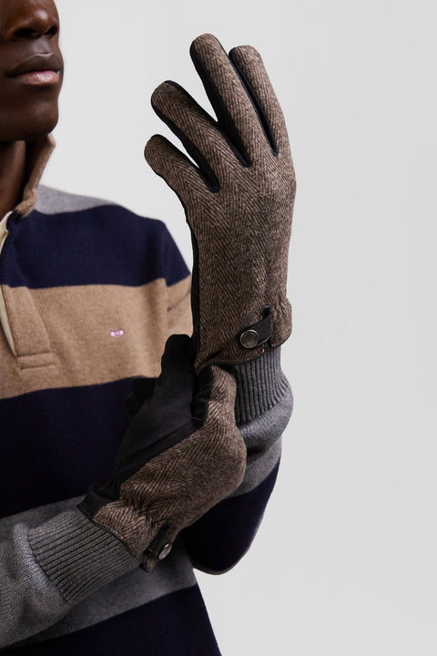 Men's brown leather gloves - Image 3