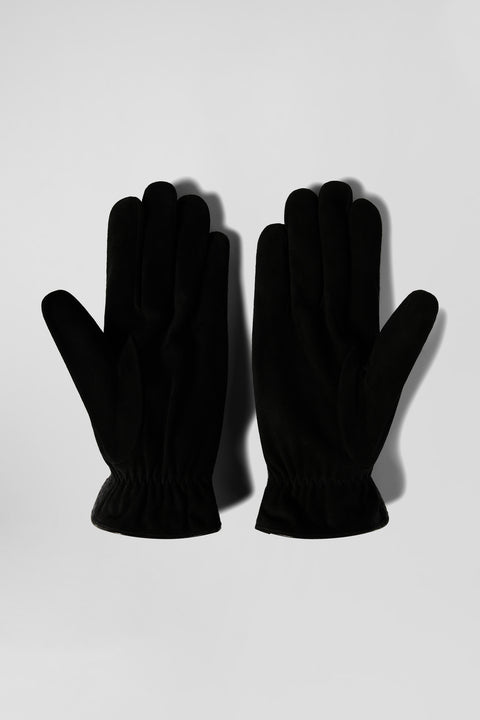 Men's black leather gloves - Image 3