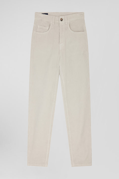 Comfort beige stretch cotton 5-pocket jeans - Image 2
