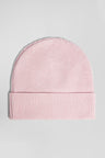 Plain pink knitted cotton beanie