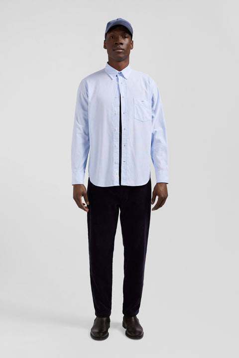 Light-colored corduroy shirt with button-down collar and regular-fit breast pocket - Image 1